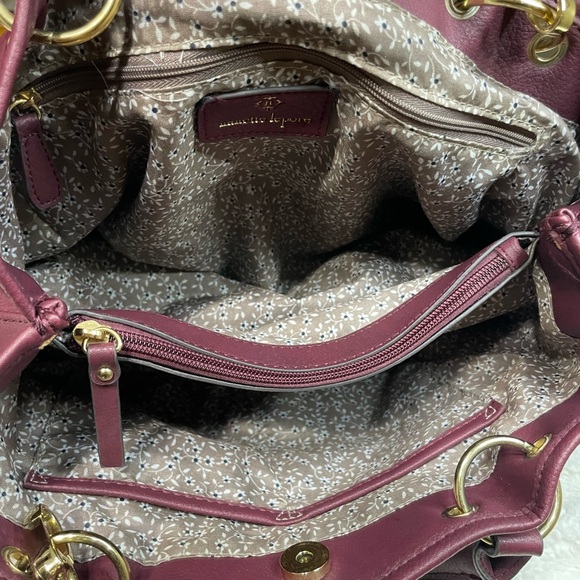 Nanette Lepore Burgundy Leather Tote Bag - Picture 8 of 13